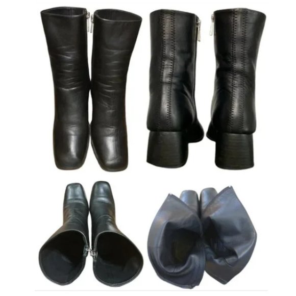 Mid Calf High Ankle Leather Sock Boots EU 38 - Picture 6 of 12